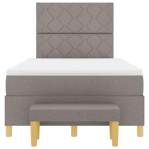 Boxspringbett mit Matratze Taupe 120 x 200 cm Stoff