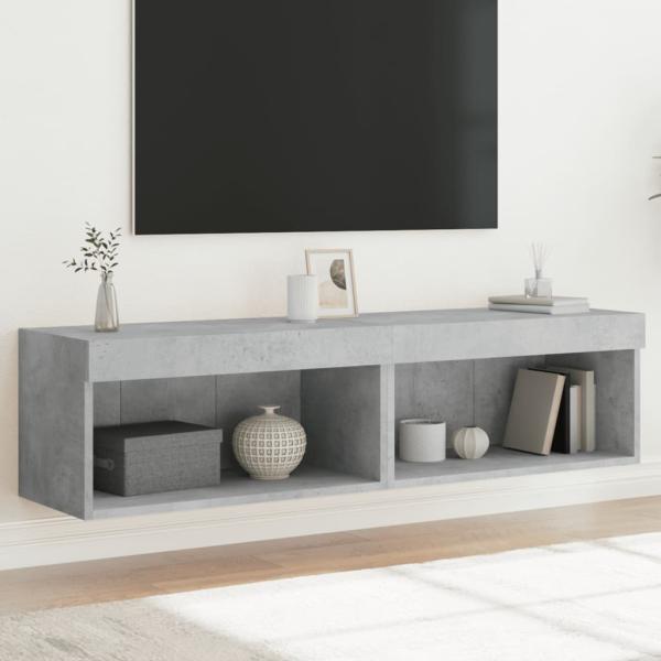 ARDEBO.de - TV-Schränke mit LED-Leuchten 2 Stk. Betongrau 60x30x30 cm