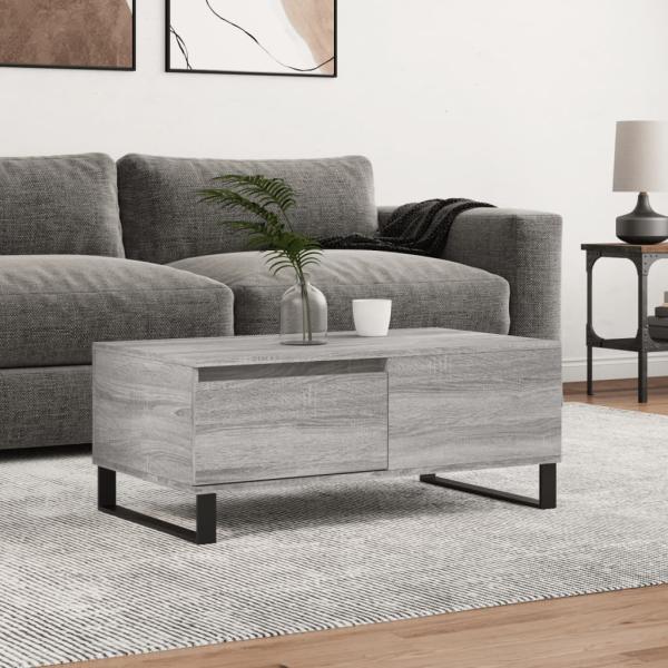 ARDEBO.de - Couchtisch Grau Sonoma 90x50x36,5 cm Holzwerkstoff