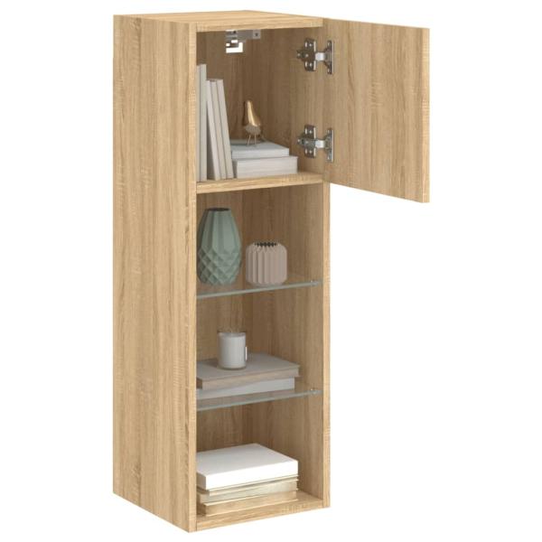 TV-Schrank mit LED-Leuchten Sonoma-Eiche 30,5x30x90 cm