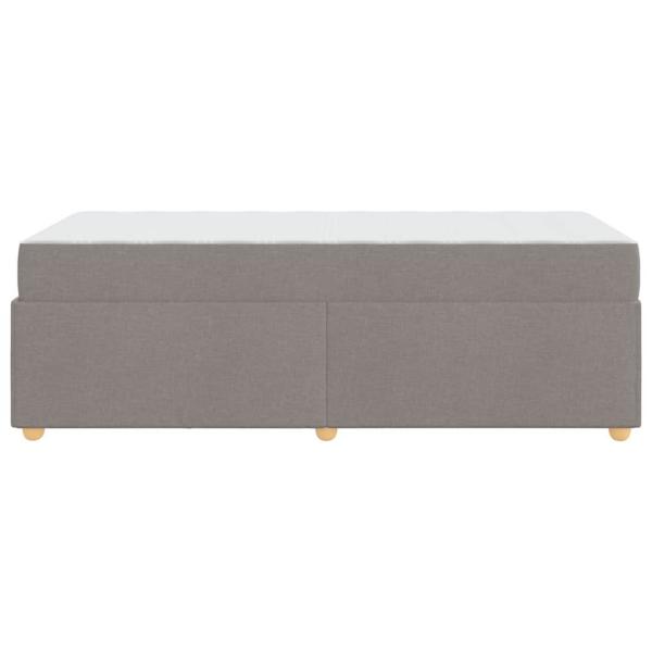 Bettgestell mit Matratze mit Matratze Taupe 90 x 200 cm Stoff