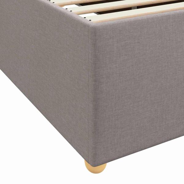 Bettgestell mit Matratze mit Matratze Taupe 90 x 200 cm Stoff