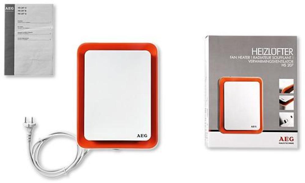 AEG HS 207 O Heizlüfter, 1800W, Silent-Air-Flow, orange (234829)