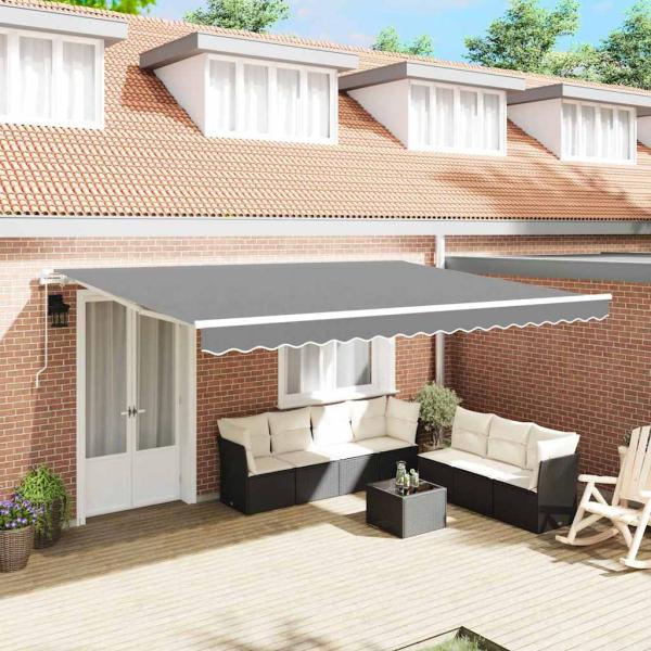ARDEBO.de - Markise Manuell Weiß 4,5 × 3 m Metall