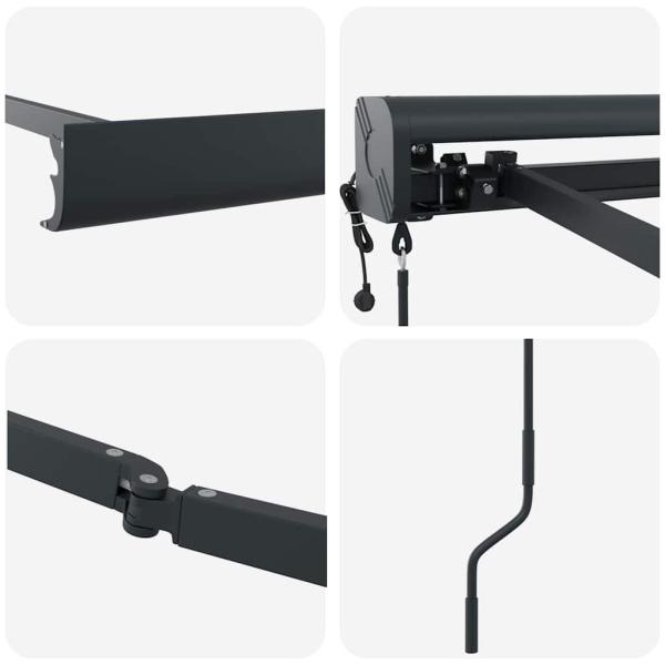 Markise Anthrazit 4 × 3 m Metall