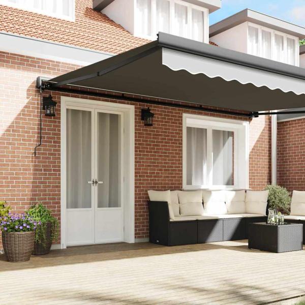 Markise Anthrazit 5 x 3 m Metall