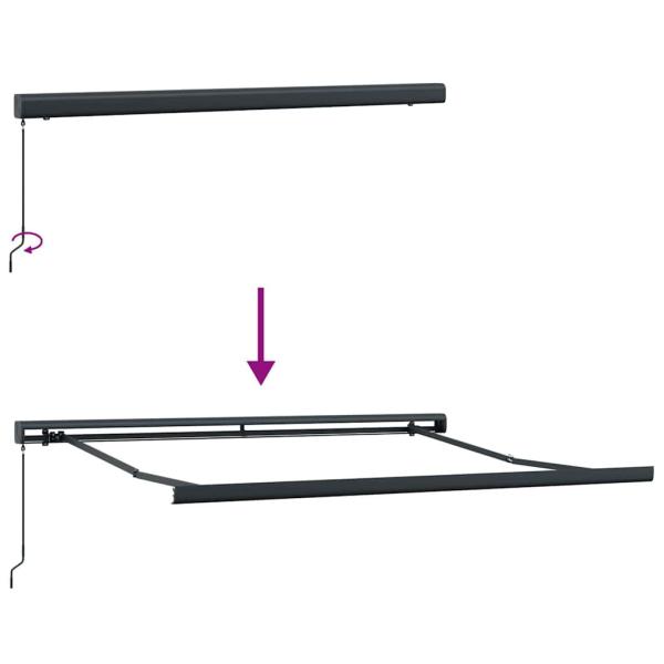 Markise Anthrazit 3 x 2,5 m Metall