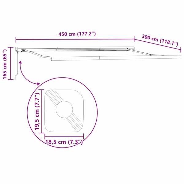 Markise Anthrazit 4,5 × 3 m Metall