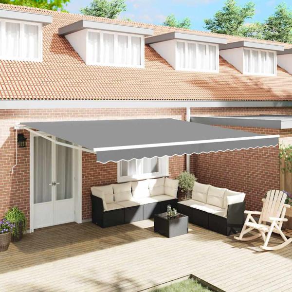 ARDEBO.de - Markise Manuell Weiß 4,5 × 3,5 m Metall