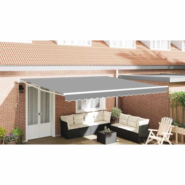 Markise Manuell Weiß 4,5 × 3,5 m Metall