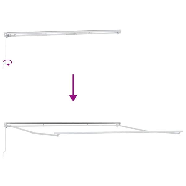 Markise Manuell Weiß 4,5 × 3,5 m Metall