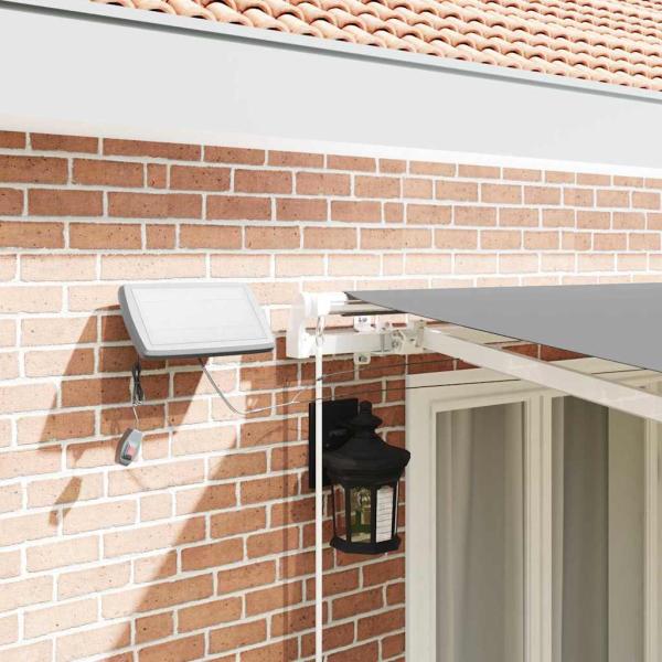 Markise mit Manuell Weiß 4 × 3 m Metall