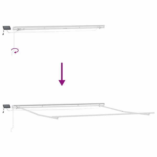 Markise mit Manuell Weiß 4 × 3,5 m Metall