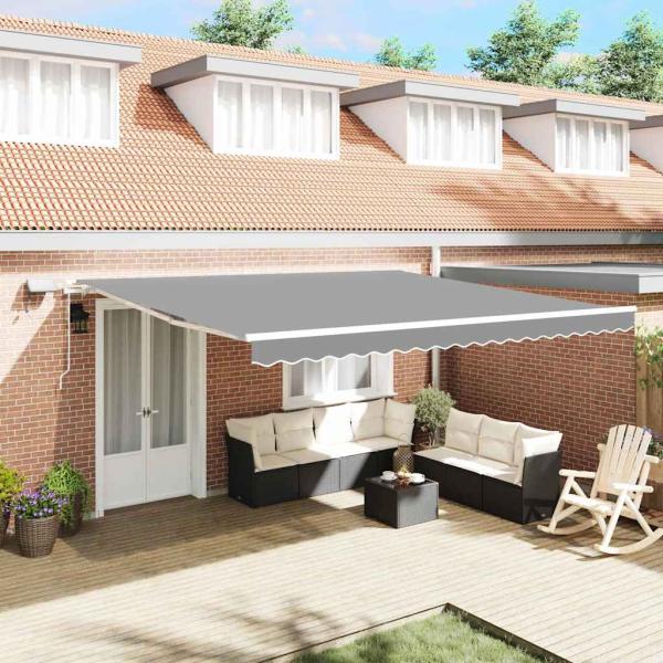 ARDEBO.de - Markise mit Manuell Weiß 5 × 3,5 m Metall