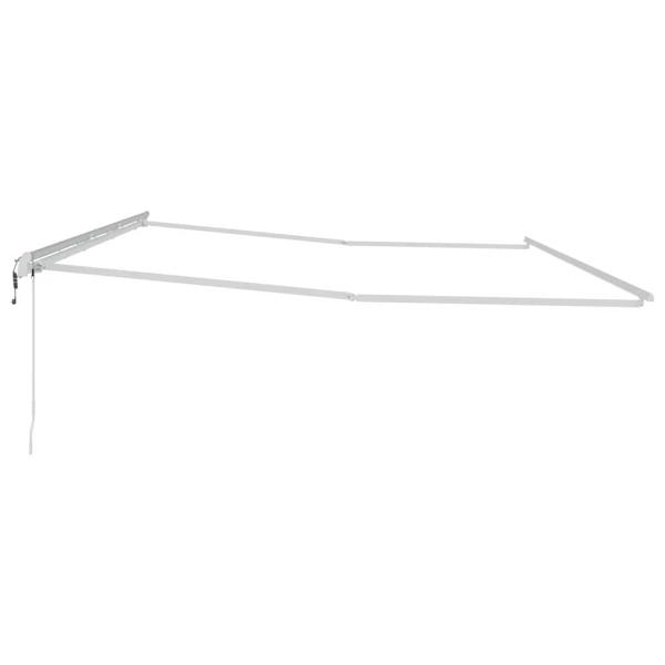 Markise Manuell Weiß 6 × 3,5 m Metall