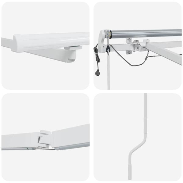 Markise mit Weiß 6 × 3,5 m Metall