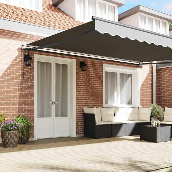 Markise Manuell Anthrazit 5 x 3 m Metall
