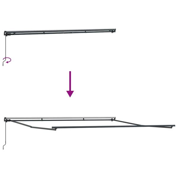 Markise Manuell Anthrazit 4 × 3,5 m Metall