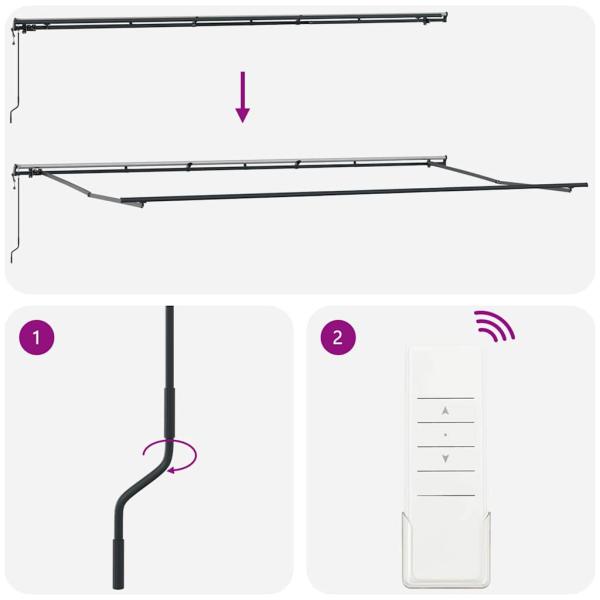 Markise Manuell Anthrazit 6 x 3 m Metall