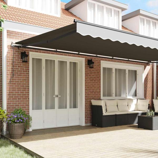 Markise Anthrazit 6 × 3,5 m Metall