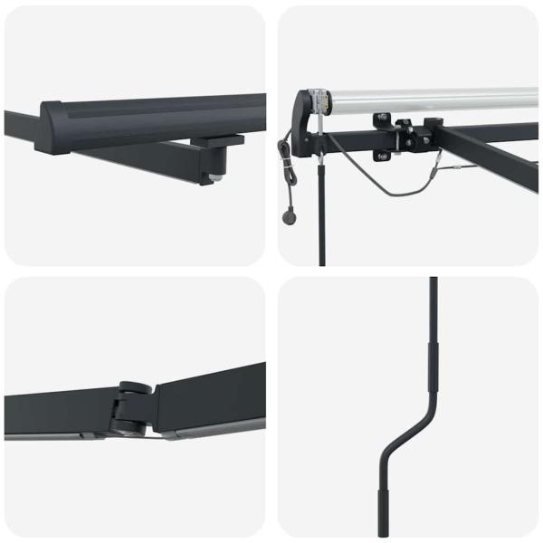 Markise mit Manuell Anthrazit 4,5 × 3 m Metall