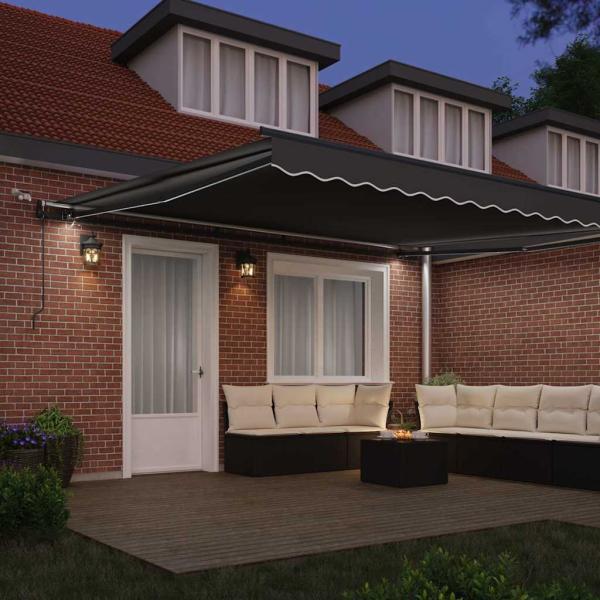 Markise mit Anthrazit 4 × 3,5 m Metall