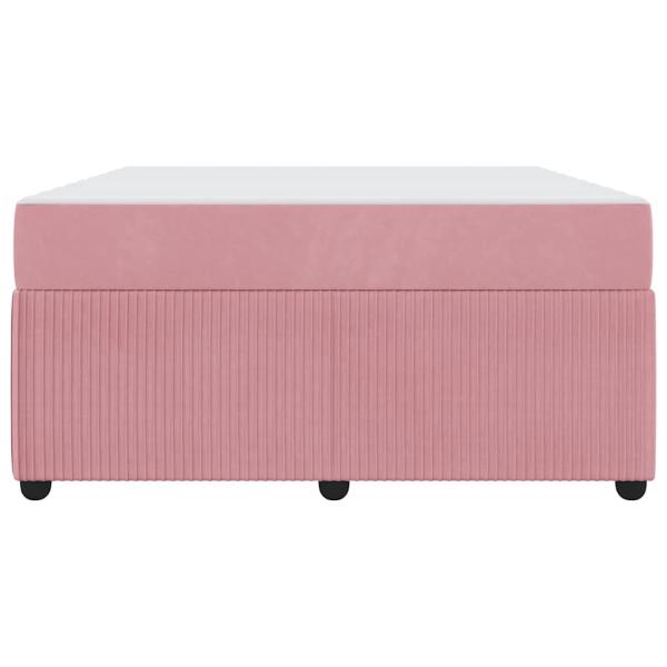 Bettgestell mit Matratze mit Matratze Rosa 160 x 200 cm Samt