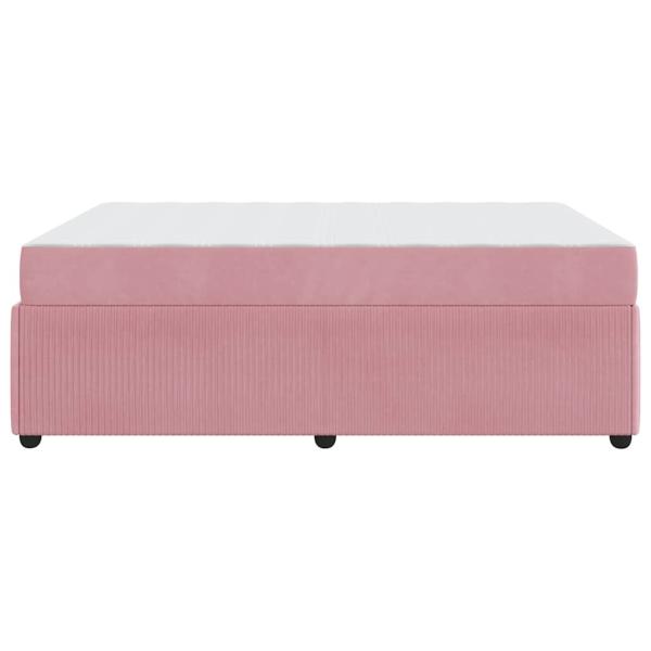 Bettgestell mit Matratze mit Matratze Rosa 160 x 200 cm Samt
