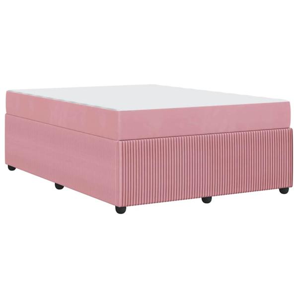 Bettgestell mit Matratze mit Matratze Rosa 160 x 200 cm Samt