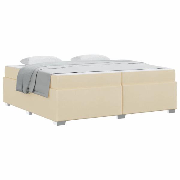 Bettgestell Creme 200 x 200 cm Stoff