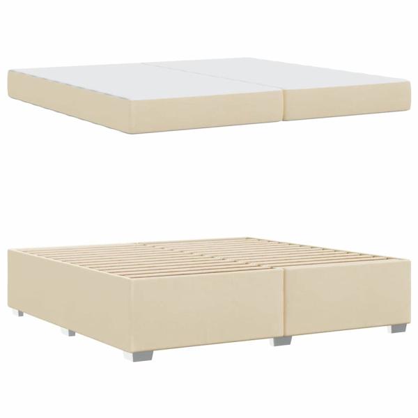 Bettgestell Creme 200 x 200 cm Stoff