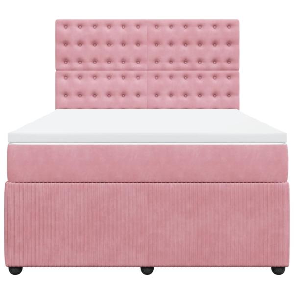 Boxspringbett mit Matratze Rosa 160x200 cm Samt