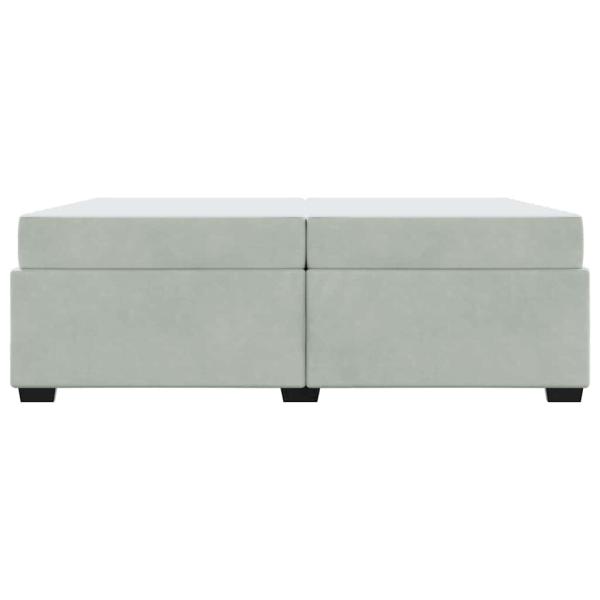 Bettgestell mit Matratze Hellgrau 200 x 200 cm Samt