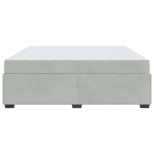 Bettgestell mit Matratze Hellgrau 200 x 200 cm Samt
