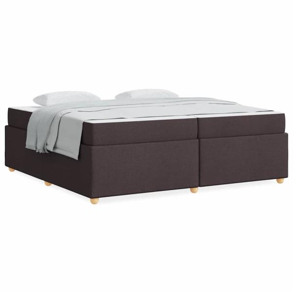 Bettgestell mit Matratze Dunkelbraun 200 x 200 cm Stoff