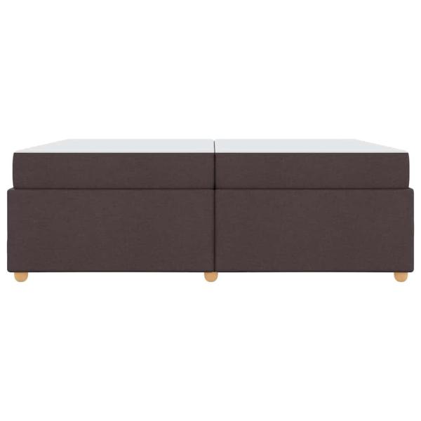 Bettgestell mit Matratze Dunkelbraun 200 x 200 cm Stoff
