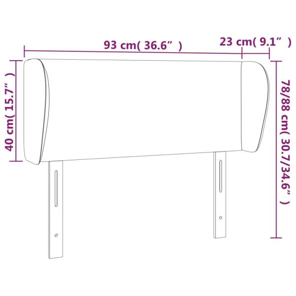 Kopfteil mit Ohren Creme 93x23x78/88 cm Kunstleder