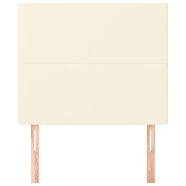 Kopfteile 2 Stk. Creme 100x5x78/88 cm Kunstleder