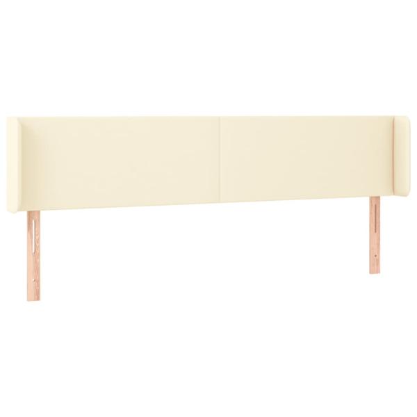 LED Kopfteil Creme 203x16x78/88 cm Kunstleder