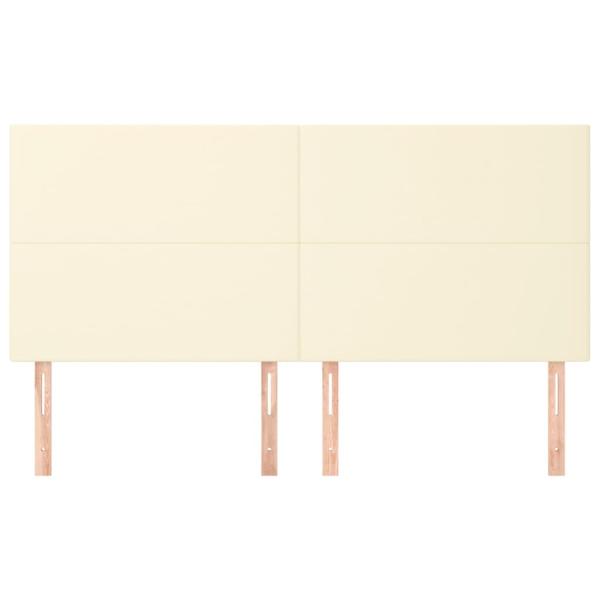 Kopfteile 4 Stk. Creme 100x5x78/88 cm Kunstleder