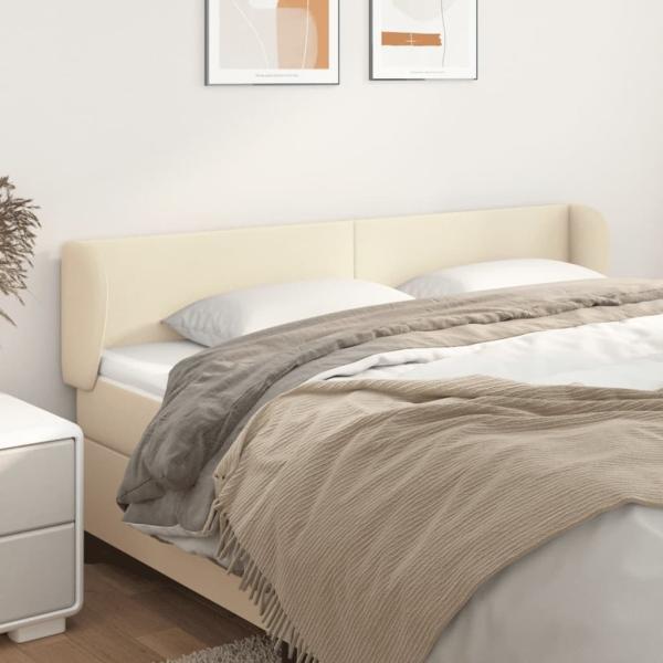 ARDEBO.de - Kopfteil mit Ohren Creme 203x23x78/88 cm Kunstleder