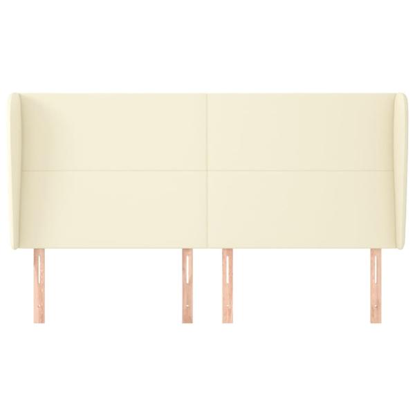 Kopfteil mit Ohren Creme 203x23x118/128 cm Kunstleder