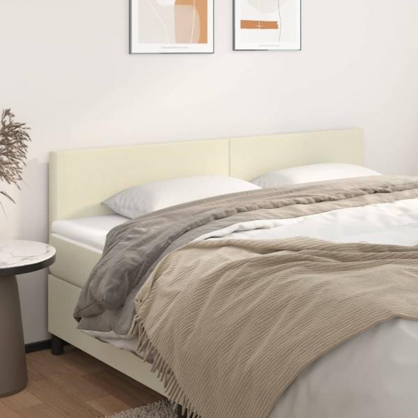 ARDEBO.de - Kopfteile 2 Stk. Creme 100x5x78/88 cm Kunstleder