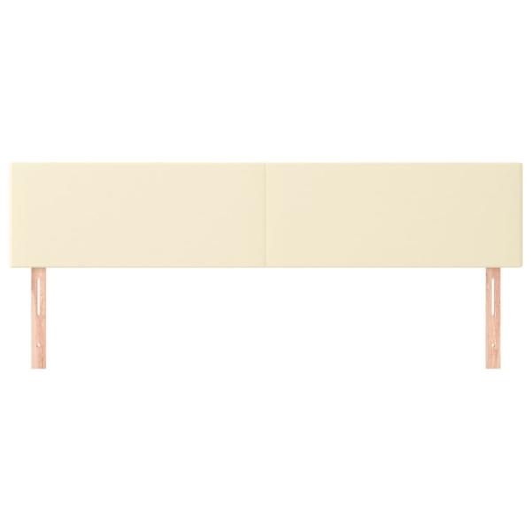 Kopfteile 2 Stk. Creme 100x5x78/88 cm Kunstleder