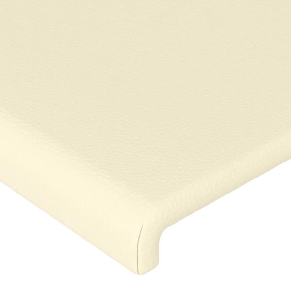 LED Kopfteil Creme 203x16x118/128 cm Kunstleder