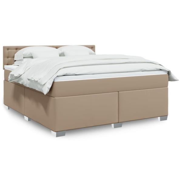 ARDEBO.de - Boxspringbett Matratze Cappuccino-Braun 180x200 cm Kunstleder