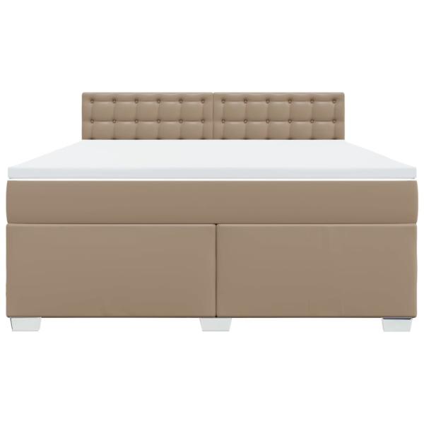 Boxspringbett Matratze Cappuccino-Braun 180x200 cm Kunstleder