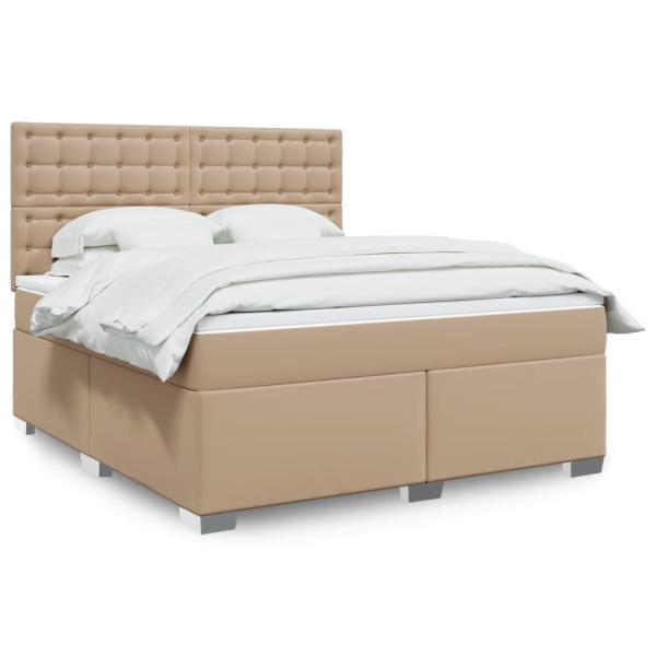 ARDEBO.de - Boxspringbett Matratze Cappuccino-Braun 180x200 cm Kunstleder