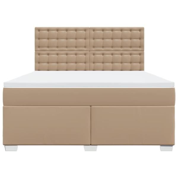 Boxspringbett Matratze Cappuccino-Braun 180x200 cm Kunstleder