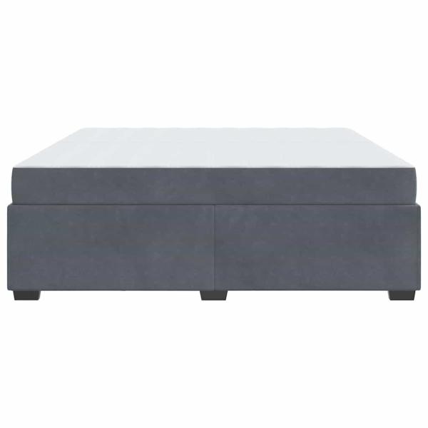 Bettgestell mit Matratze Dunkelgrau 200 x 200 cm Samt